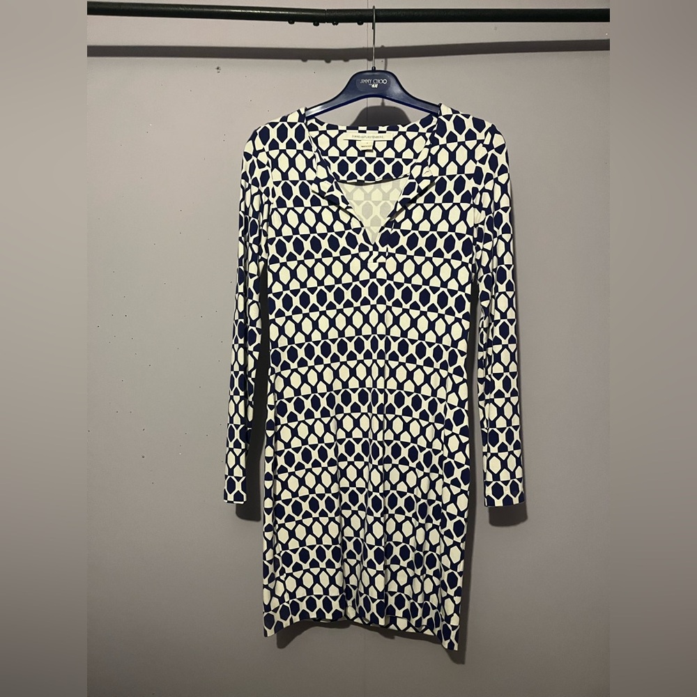 DVF Patterned Long Sleeve Dress